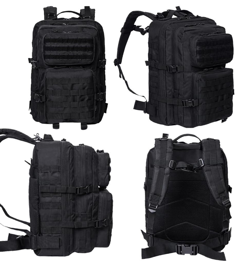 ANJINU 42L Tactical Military Backpack with MOLLE System - Durable Hiking Daypack for Outdoor Camping, Travel & Emergency Survival Gear