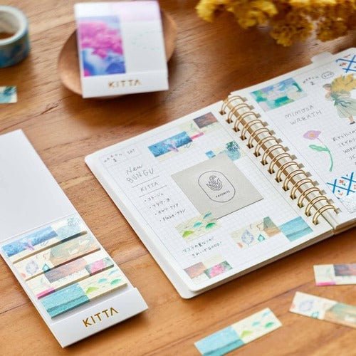 KING JIM KITTA Masking Tape Stickers Vol. 15 - Decorative Washi Tape for Scrapbooking, Journaling & DIY Crafts - Perfect for Bullet Journals, Gift Wrapping & Home Decor