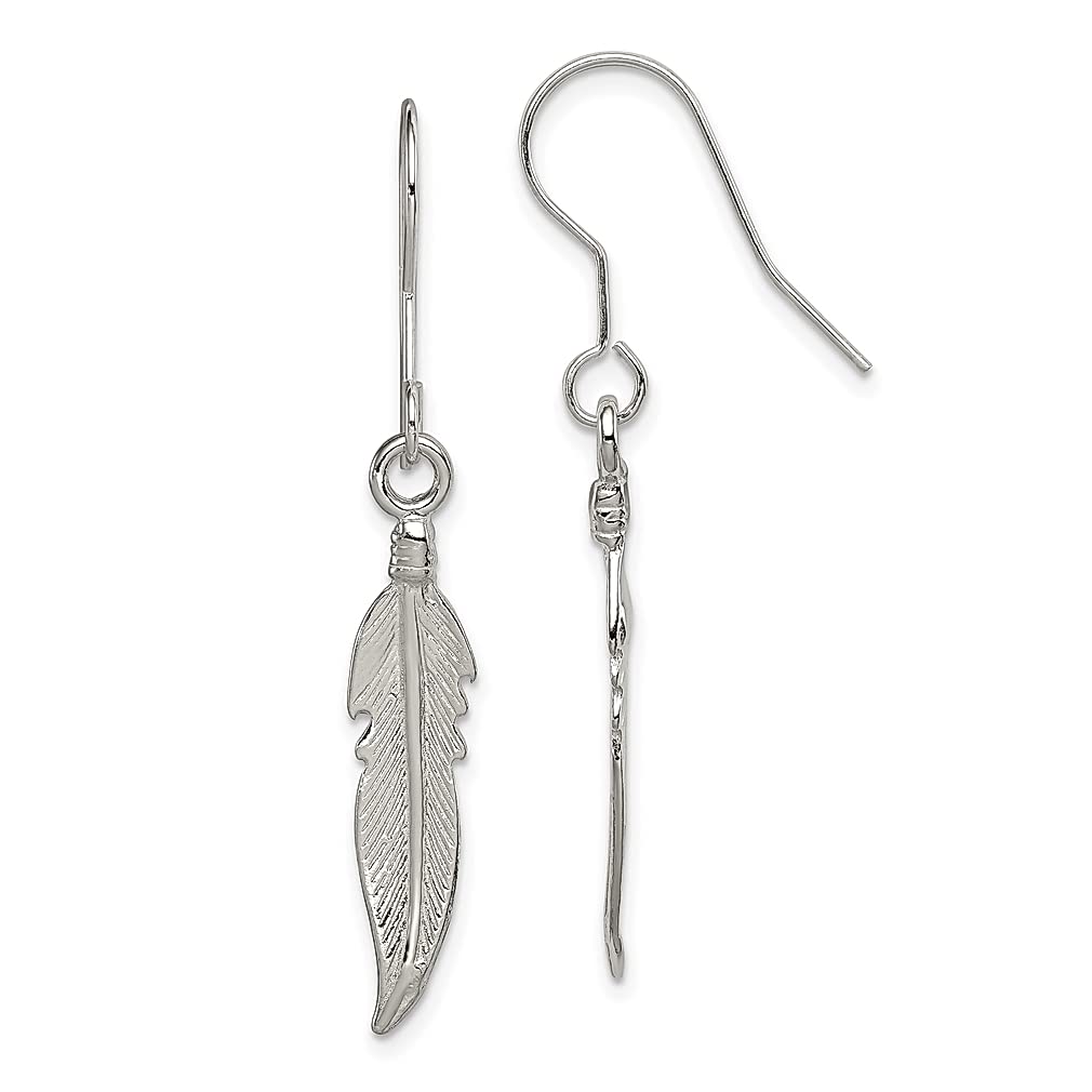 925 Silver Feather Drop Earrings for Women - Nature Jewelry Gift for Her - Perfect for Outdoor & Parties