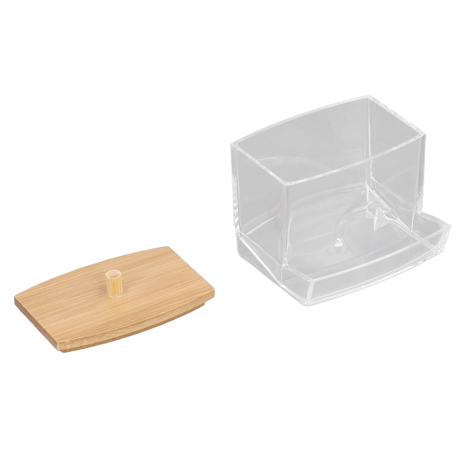EXCLUZO Cotton Swab Storage Case - Clear Transparent Makeup Organizer Box with Durable Cover for Jewelry & Beauty Tools | Perfect for Travel, Bathroom Counter & Vanity Organization