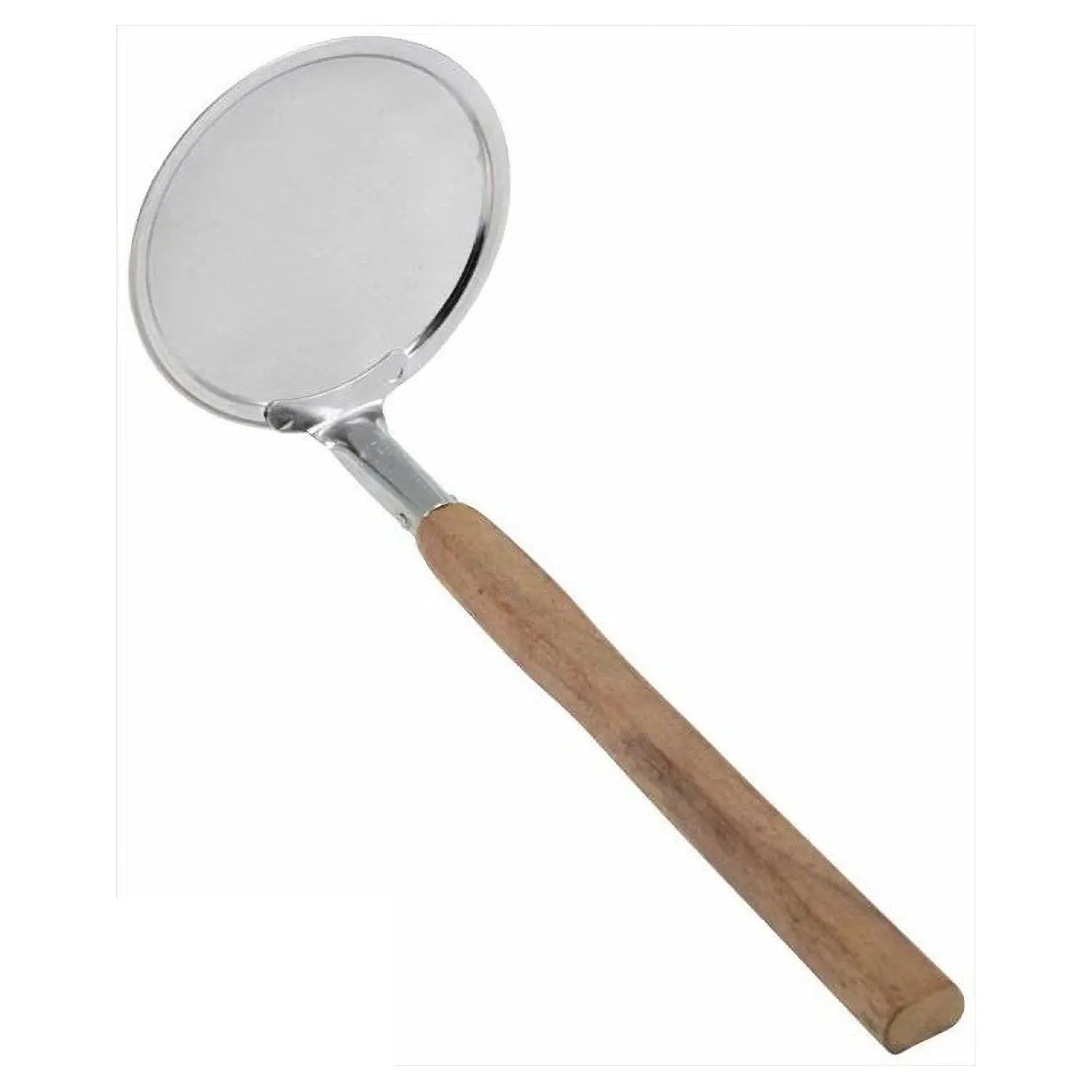 Premium EBM Stainless Steel Skimmer with Ergonomic Walnut Wood Handle - Perfect for Deep Fryers, Stock Pots & Home Kitchen Use