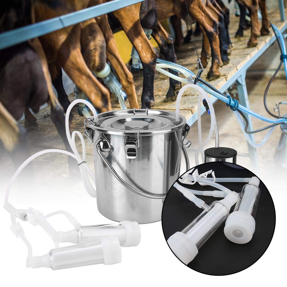 5L Electric Milking Machine with Vacuum-Pulse Pump - Safe for Goat & Cow Teats - Household Dairy Equipment (US Plug) | Perfect for Small Farms, Homesteads & DIY Dairy Production