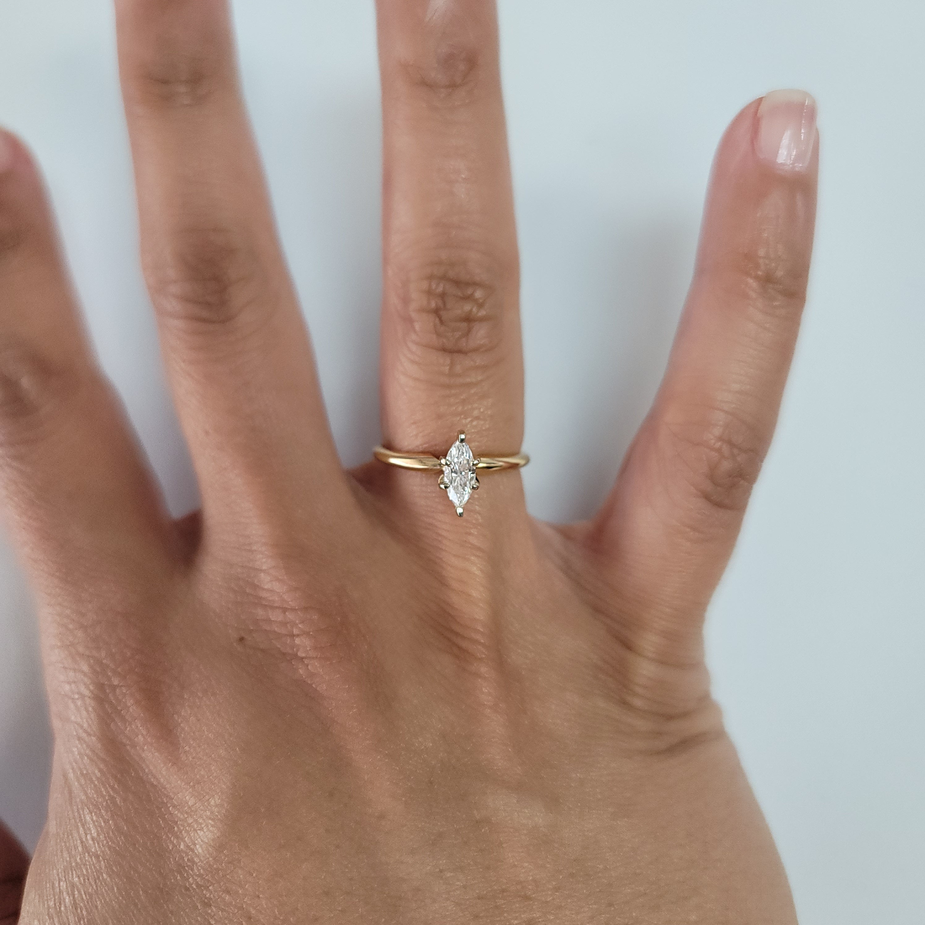 0.50 Carat Marquise Cut Solitaire Diamond Engagement Ring for Women - Perfect for Proposals, Anniversaries & Special Occasions