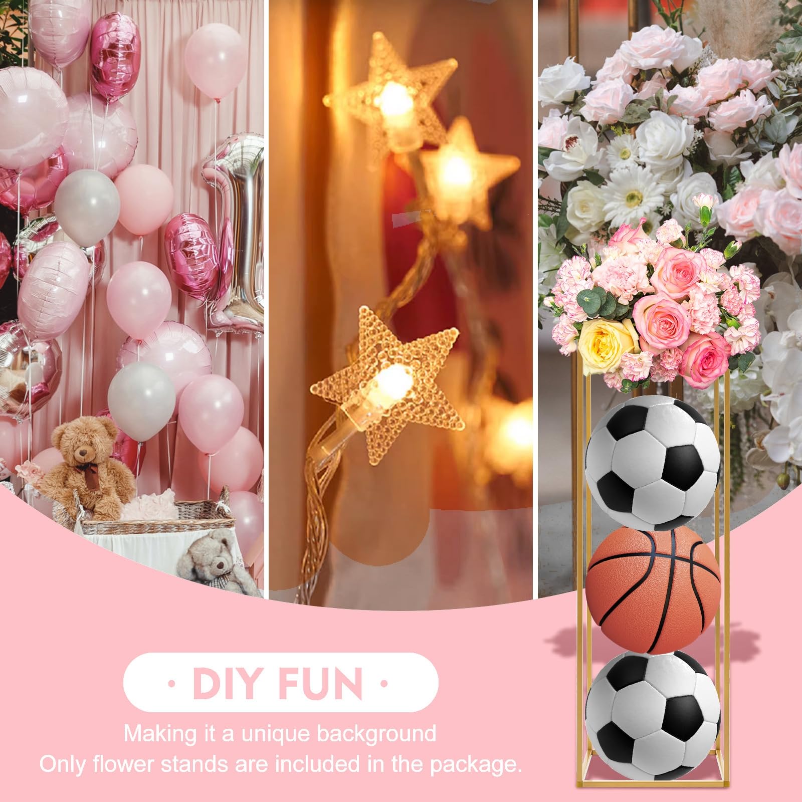 10Pcs 31.5inch/80cm Gold Wedding Flower Stand - Detachable Metal Vase Column, Geometric Centerpiece for Tabletop Flower Arrangement | Perfect for Wedding Decor, Reception Centerpieces, and Home Floral Displays