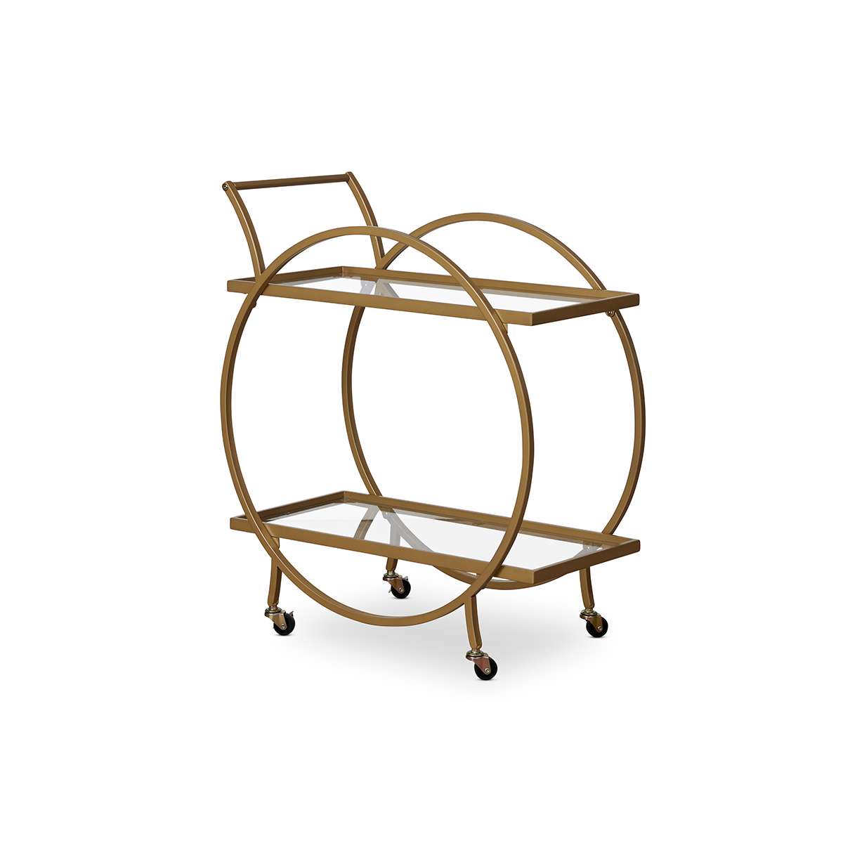 Alice Bar Cart in Bronze - Elegant Rolling Drink Trolley for Home Bar, Cocktail Party & Outdoor Entertaining