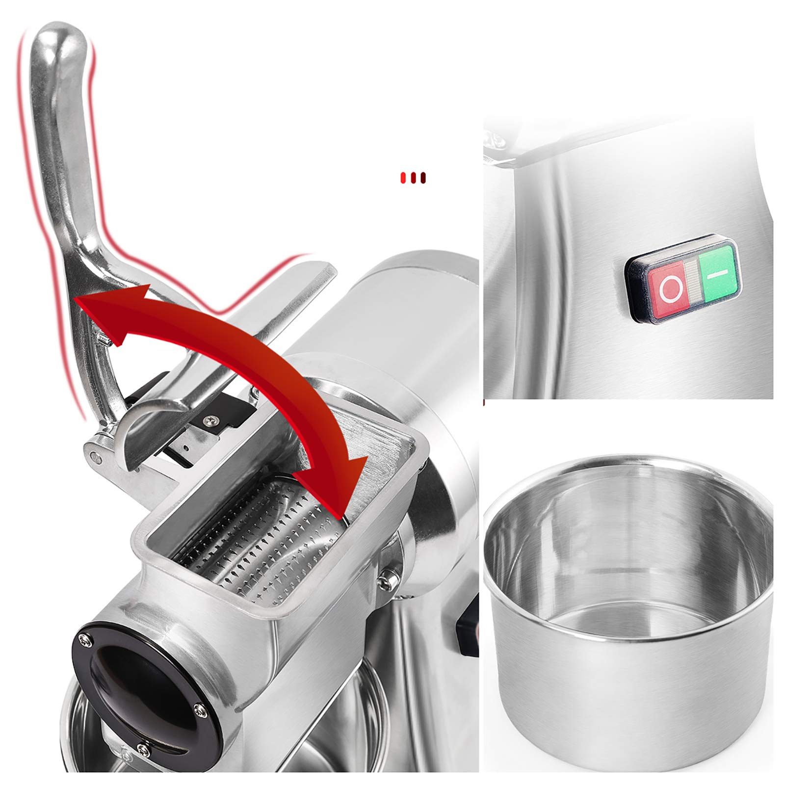 Commercial Electric Cheese Grater - Large Stainless Steel Cheese Grinder Machine for Cheese, Butter & Bread Crumbs | Perfect for Restaurants, Catering & Home Kitchen Use