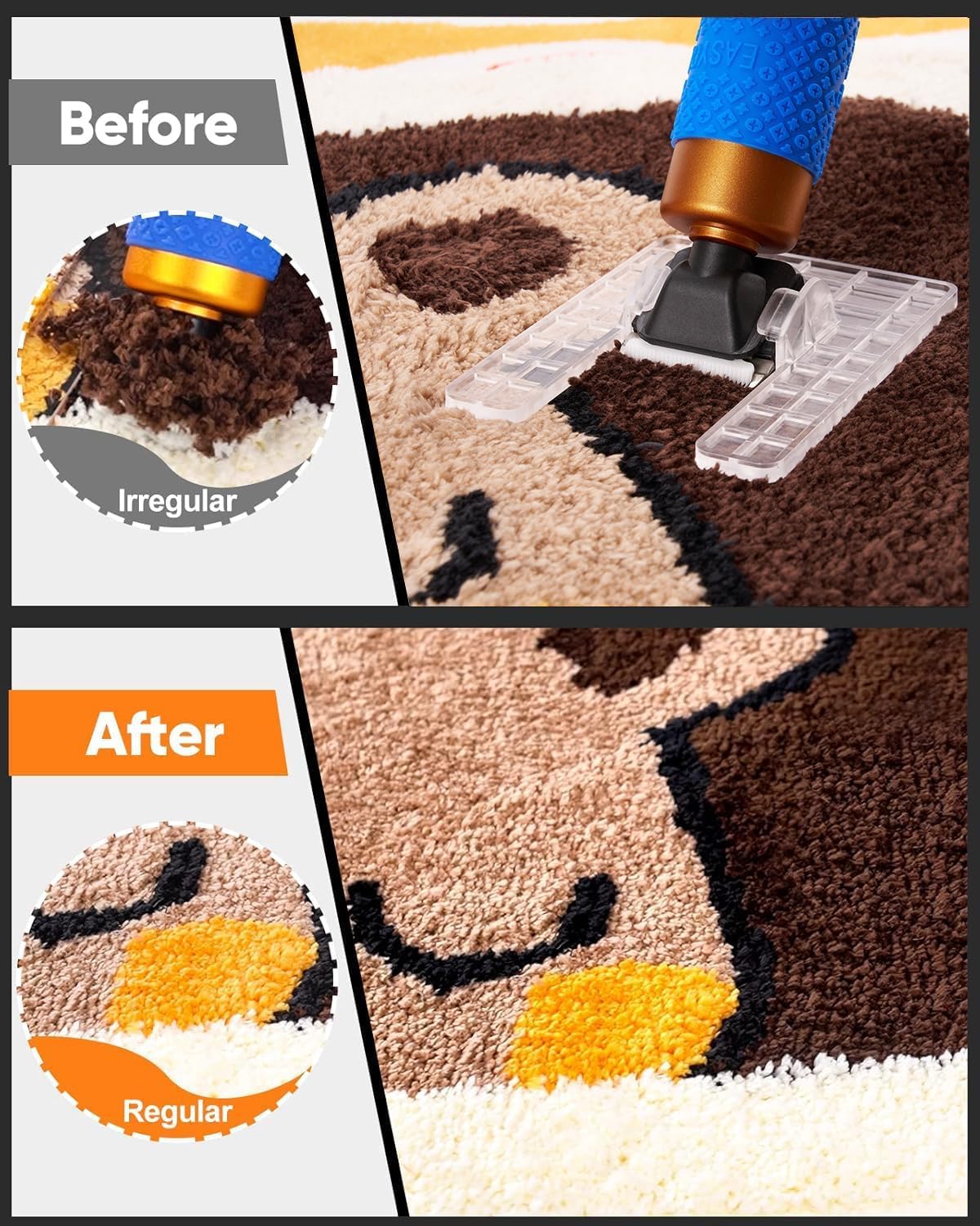 BESGEER 2-in-1 Rug Tufting Gun Kit with Carpet Trimmer & Shears - Professional Cut & Loop Pile Carpet Gun Machine for DIY Craft, Home Decor, and Beginner Rug Making - Includes Tufting Cloth & Carving Clippers for Handmade Rugs and Wall Hangings