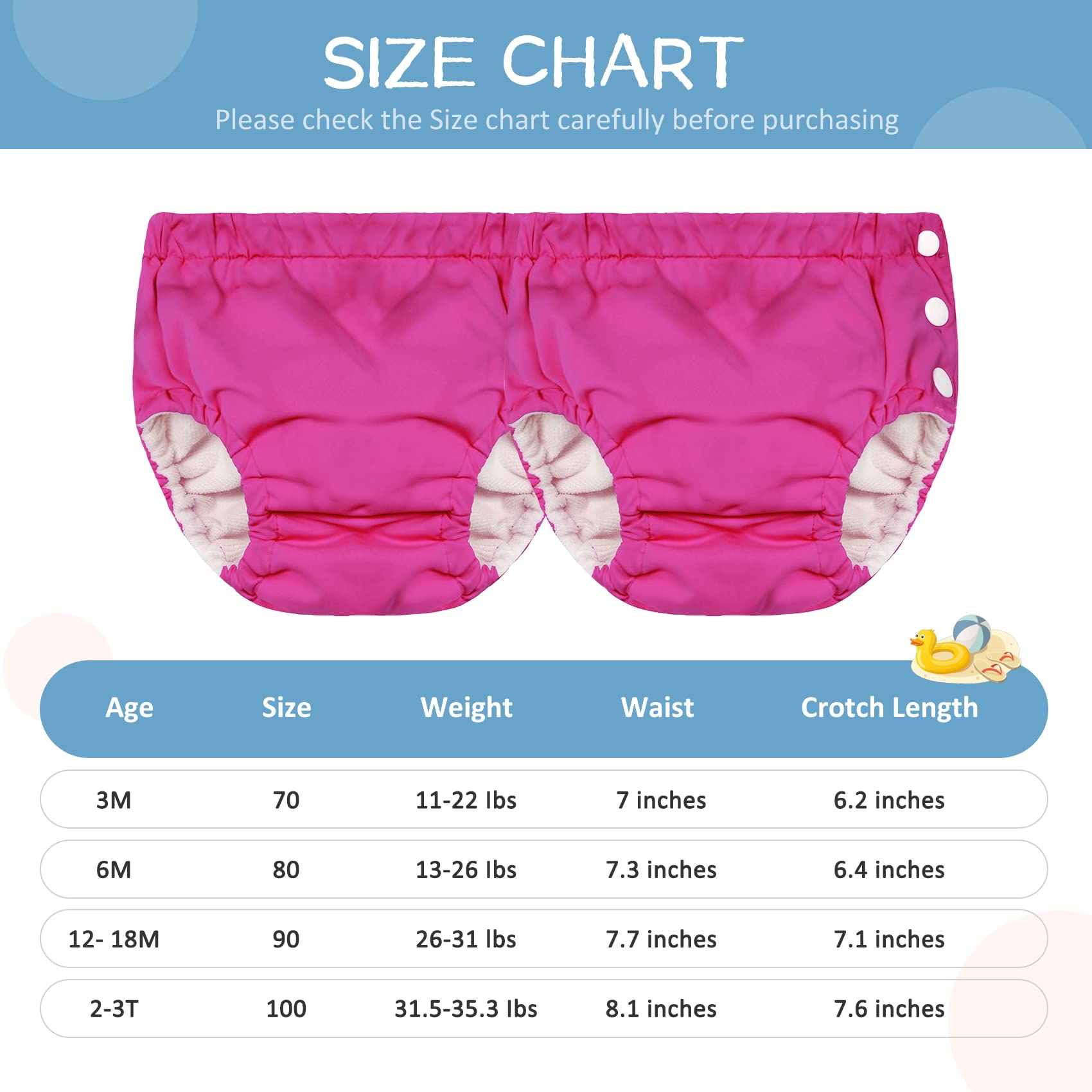 **Reusable Durio Swim Diapers for Toddlers - Washable Baby Swim Diaper for Pool, Beach & Water Play**