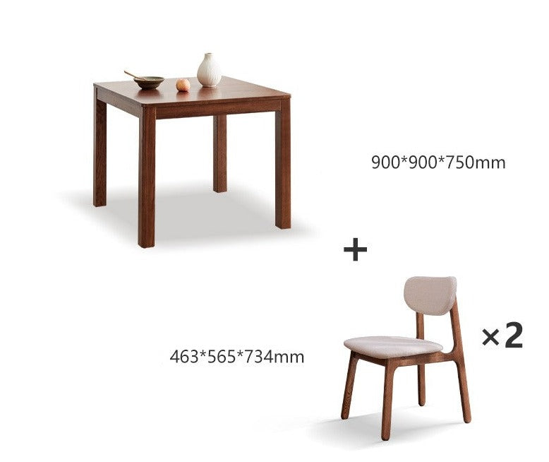 Solid Oak Wood Square Dining Table - Rustic Farmhouse Style for Kitchen, Dining Room & Small Space Gatherings
