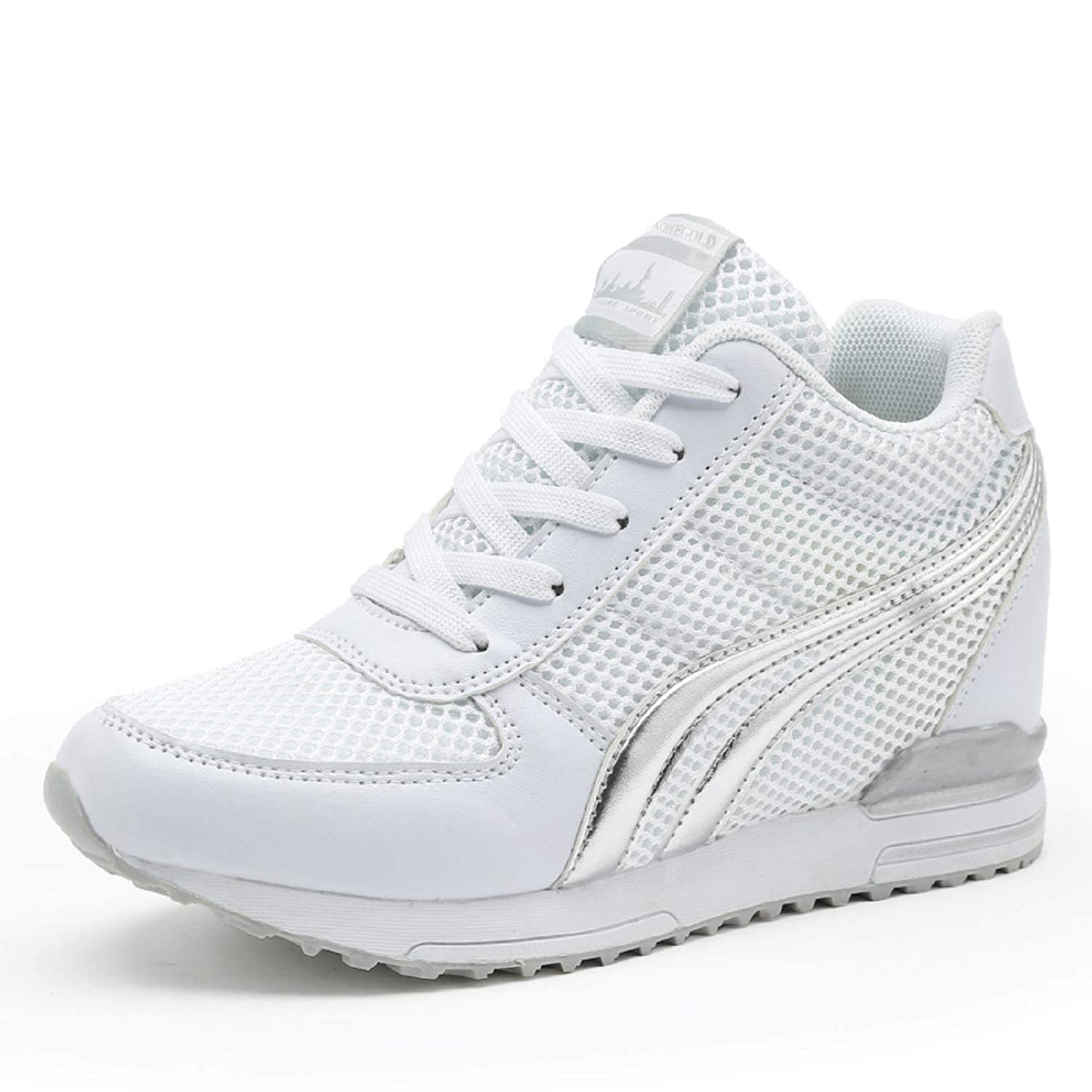 AONEGOLD Women's Platform Sneakers - High Top Wedge Lace Up Shoes for Women & Girls | Fashionable & Comfortable for Casual Wear, Work & Daily Activities