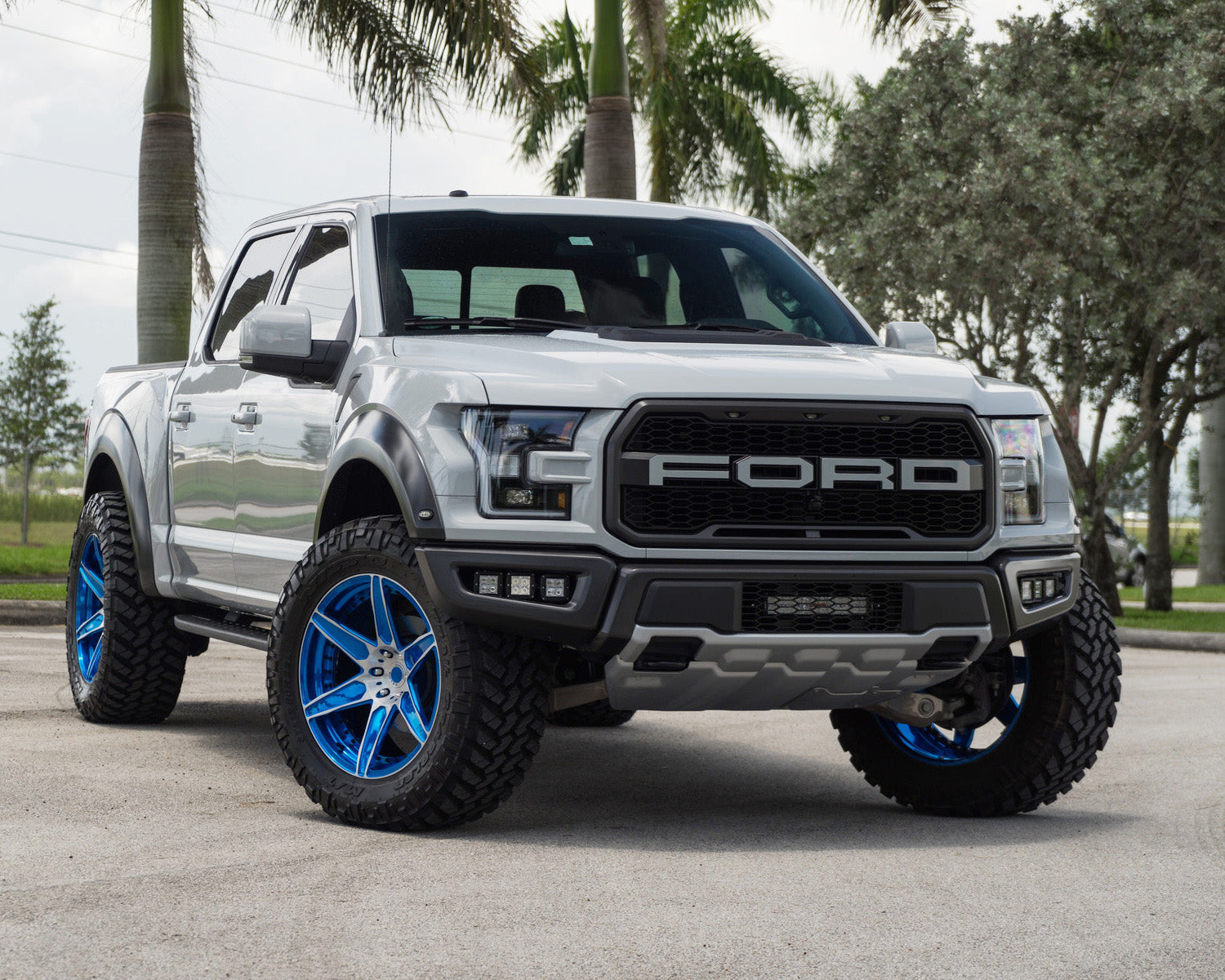 120W Triple LED Fog Light Kit with Lower Bumper Bracket & Wiring Harness - Compatible with 2017-2020 Ford Raptor | Off-Road Adventure, Night Driving, Enhanced Visibility