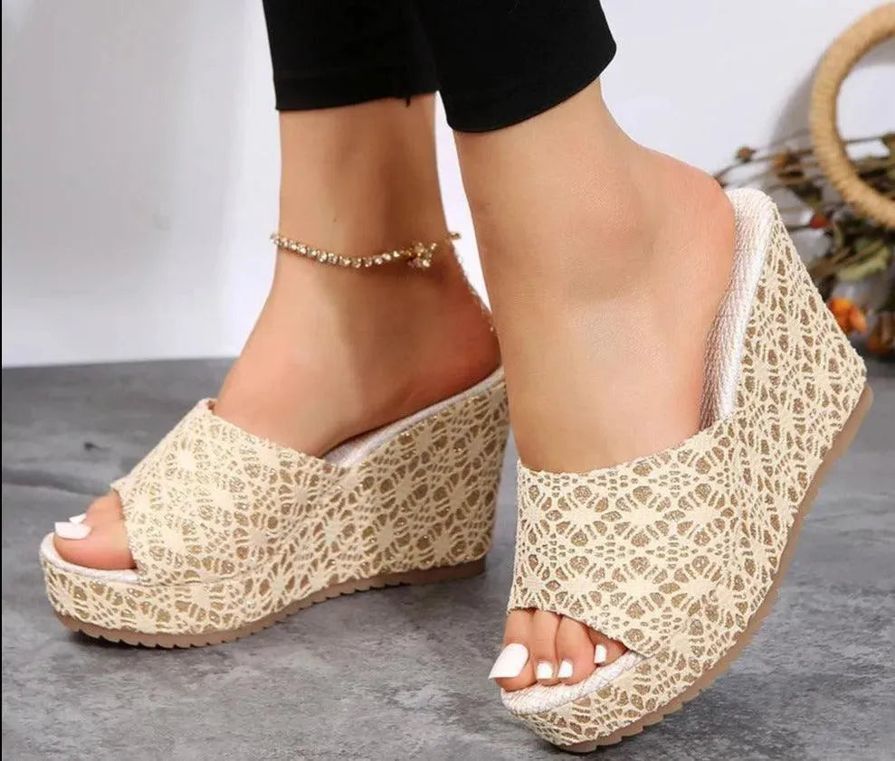 Trendy Printed Wedge Heels for Women - Comfortable & Fashionable Summer Sandals - Perfect for Beach, Parties & Casual Outings