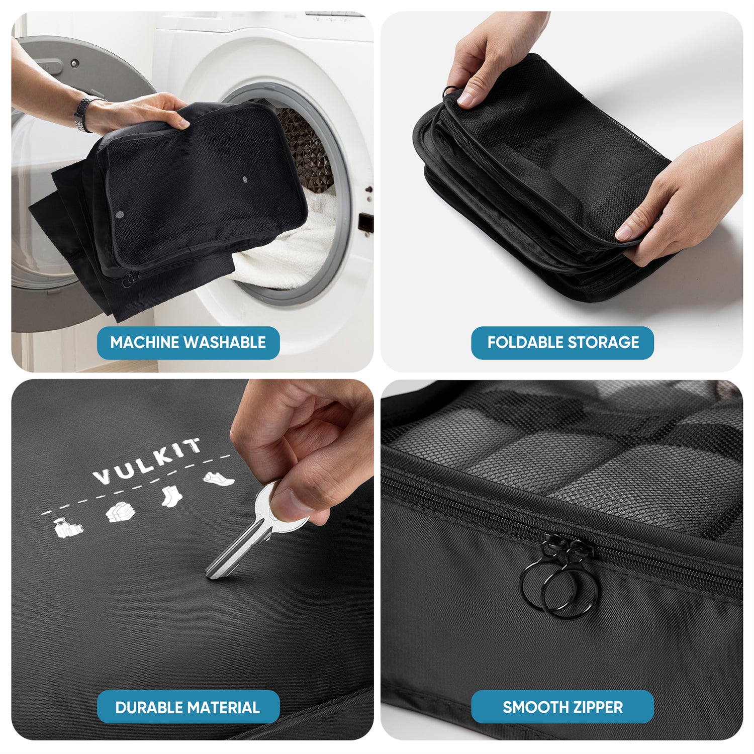 7PCS Waterproof Travel Packing Cubes Set - Luggage Organizers for Suitcase & Backpack | Perfect for Business Trips, Vacations & Camping Gear Organization