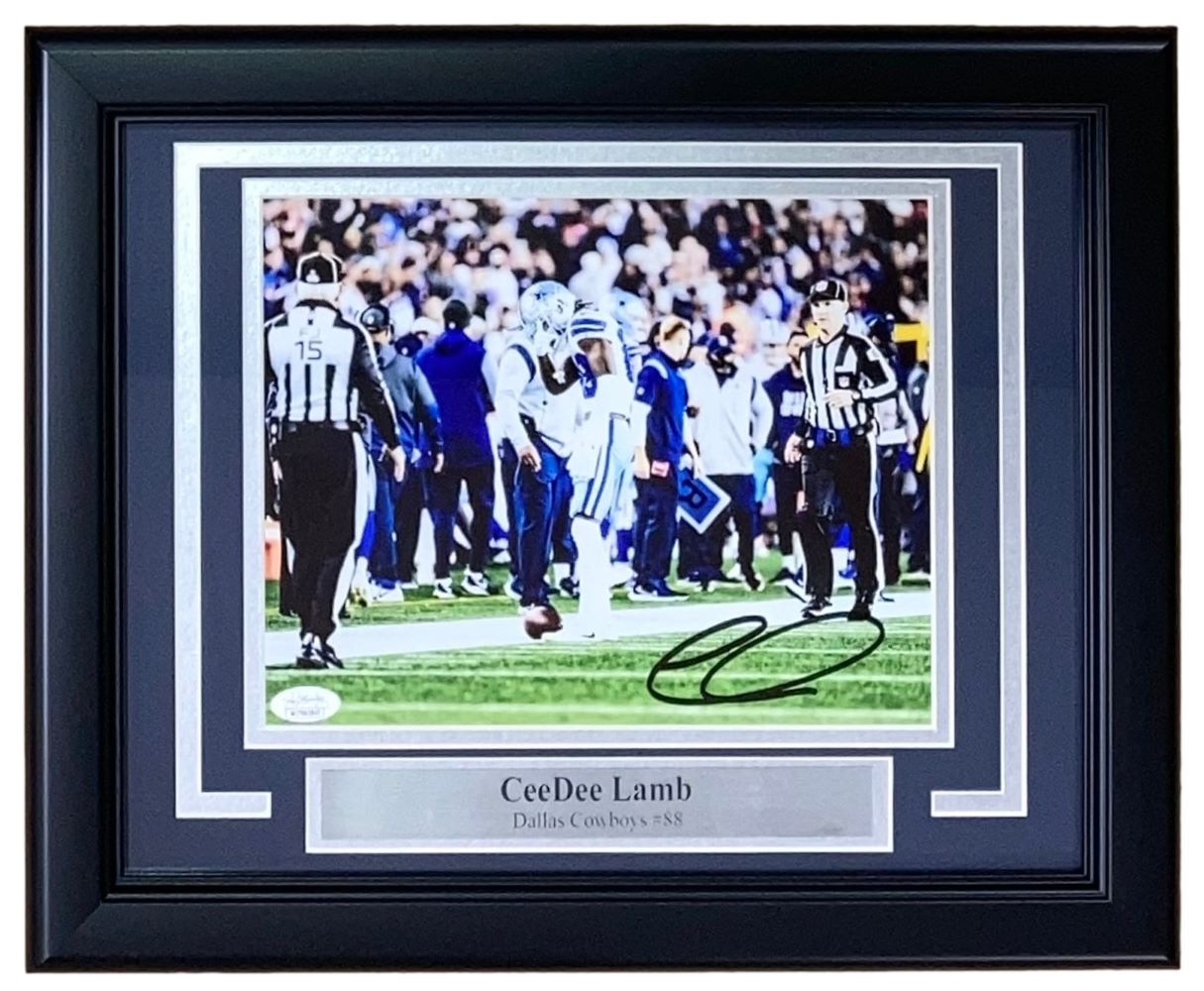 Authentic CeeDee Lamb Signed Dallas Cowboys 8x10 Photo - JSA Certified Collectible for Sports Memorabilia & Man Cave Decor