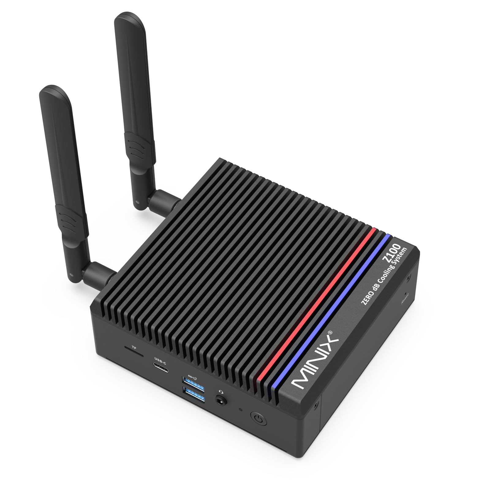 MINIX Z100 Fanless Mini PC - Intel 12th Gen N100 Processor, 16GB DDR4 RAM, 512GB PCIe SSD, Windows 11 Pro - Ultra Compact Desktop Computer for 4K Dual Display, Home Office, Digital Signage & Gaming | 2.5G LAN, USB 3.2, USB-C, VESA Mount, Auto Power On