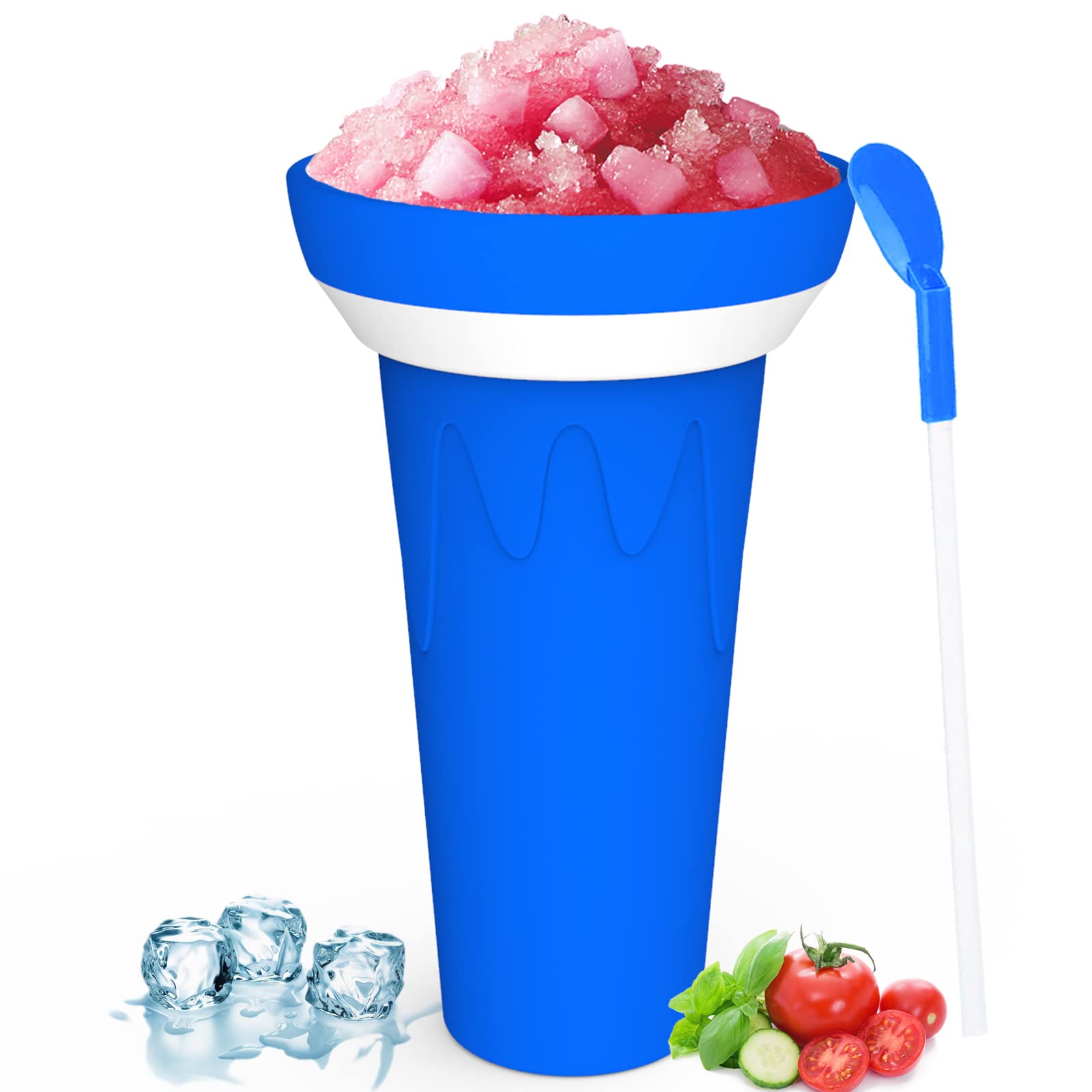 ROVANCHY DIY Slushie Maker Cup - Large Blue Freeze Mug for Homemade Smoothies, Milkshakes & Frozen Drinks - Portable Squeeze Cup Cooling Maker for TikTok, Parties, Travel & Outdoor Activities