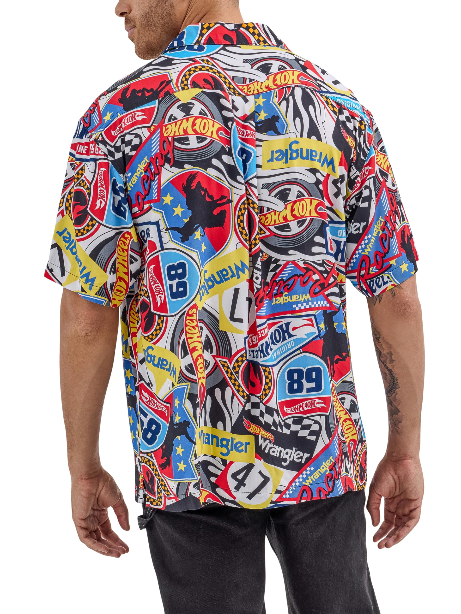 Wrangler Men's X Hot Wheels Souvenir T-Shirt - Vintage Graphic Tee for Casual Wear & Car Enthusiasts - Perfect for Everyday Outfits, Car Shows & Gifts