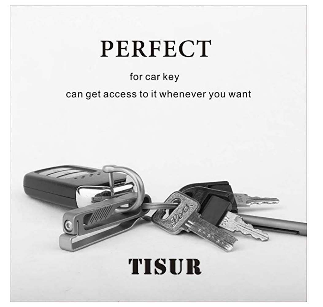 Titanium Quick Release Keychain Holder with D Ring - Heavy Duty Belt Key Organizer for Police, Security & Outdoor Enthusiasts | Perfect for Work, Hiking & Everyday Carry (BK1)