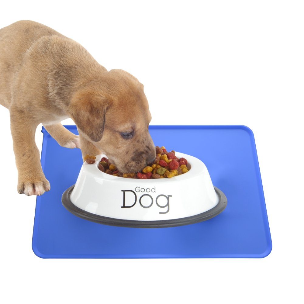 Premium Non-Slip Silicone Pet Feeding Mat - Waterproof Dog & Cat Bowl Placemat for Small Animals (18.5