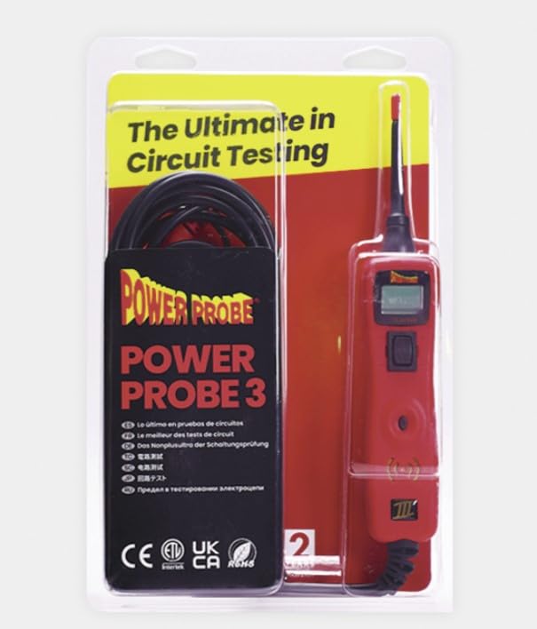 Power Probe III Clamshell - Red (PP3CSRED) | Automotive Diagnostic Test Tool with Digital Volt Meter | AC/DC Current Resistance & Circuit Tester | Perfect for Car Repair & Electrical Troubleshooting