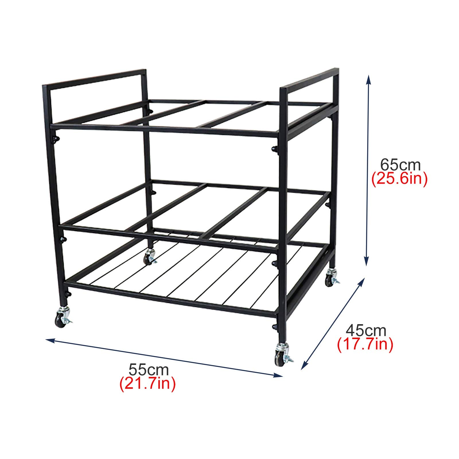 Premium Yoga Mat Storage Rack with Wheels - Heavy Duty Metal Organizer for Yoga Mats, Pilates Mats & Foam Rollers - Space Saving Black Shelf for Home Gym & Studio Organization (Ideal for Small Spaces & Yoga Studios)