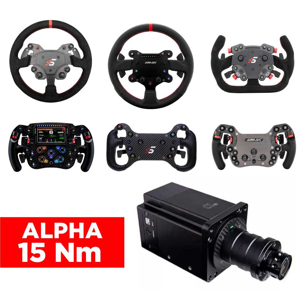 Simagic Alpha Direct Drive Wheel Base - 15Nm Torque for Realistic Racing Simulation | Compatible with PC & PS5 | Perfect for Sim Racing Enthusiasts & Professional Gamers