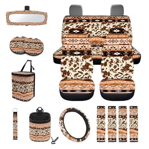 Aztec Cow Print Khaki