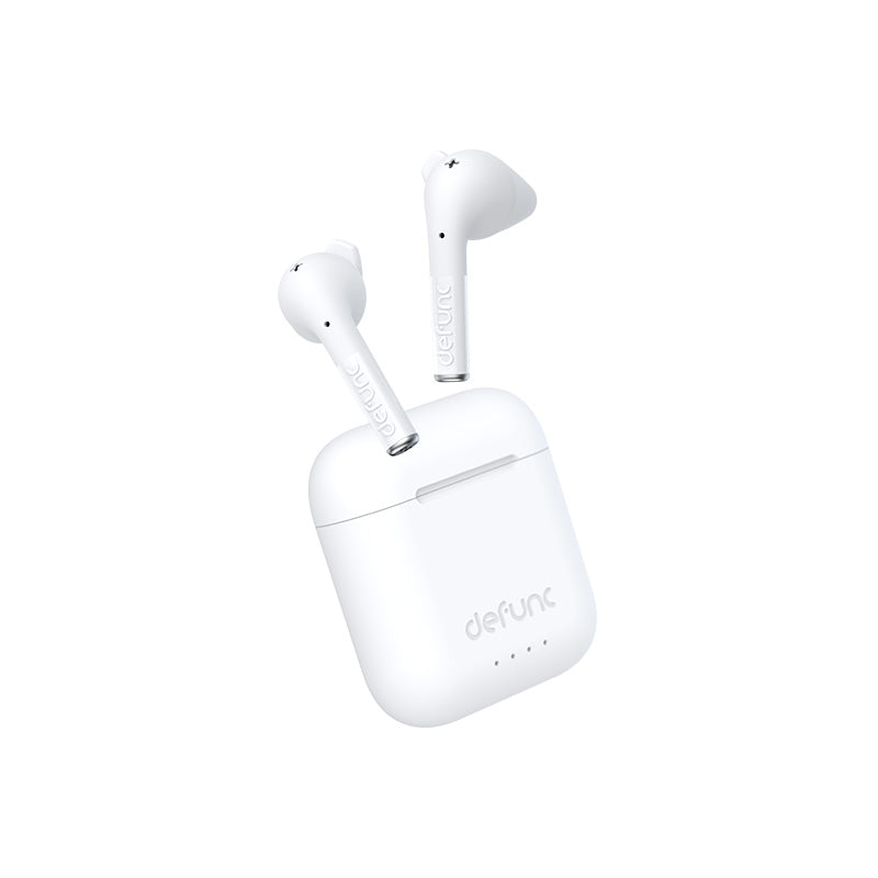 Defunc True Talk Wireless Earbuds - White | Bluetooth Headphones for Gym, Running & Travel