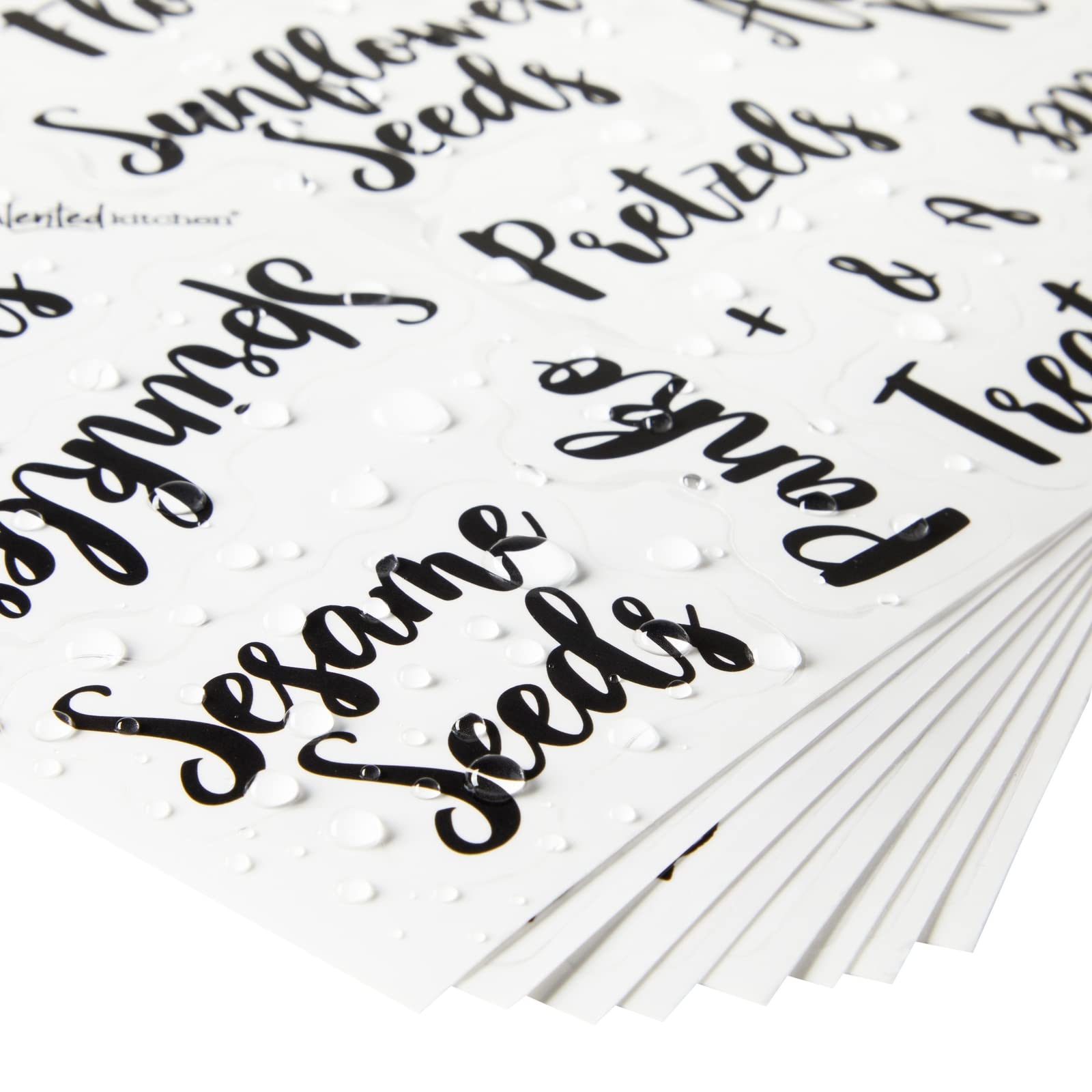 135 Preprinted Pantry Labels for Food Containers - Waterproof Black Cursive Clear Stickers for Organizing Kitchen Storage Canisters & Jars | Perfect for Pantry Organization, Meal Prep & Home Decluttering