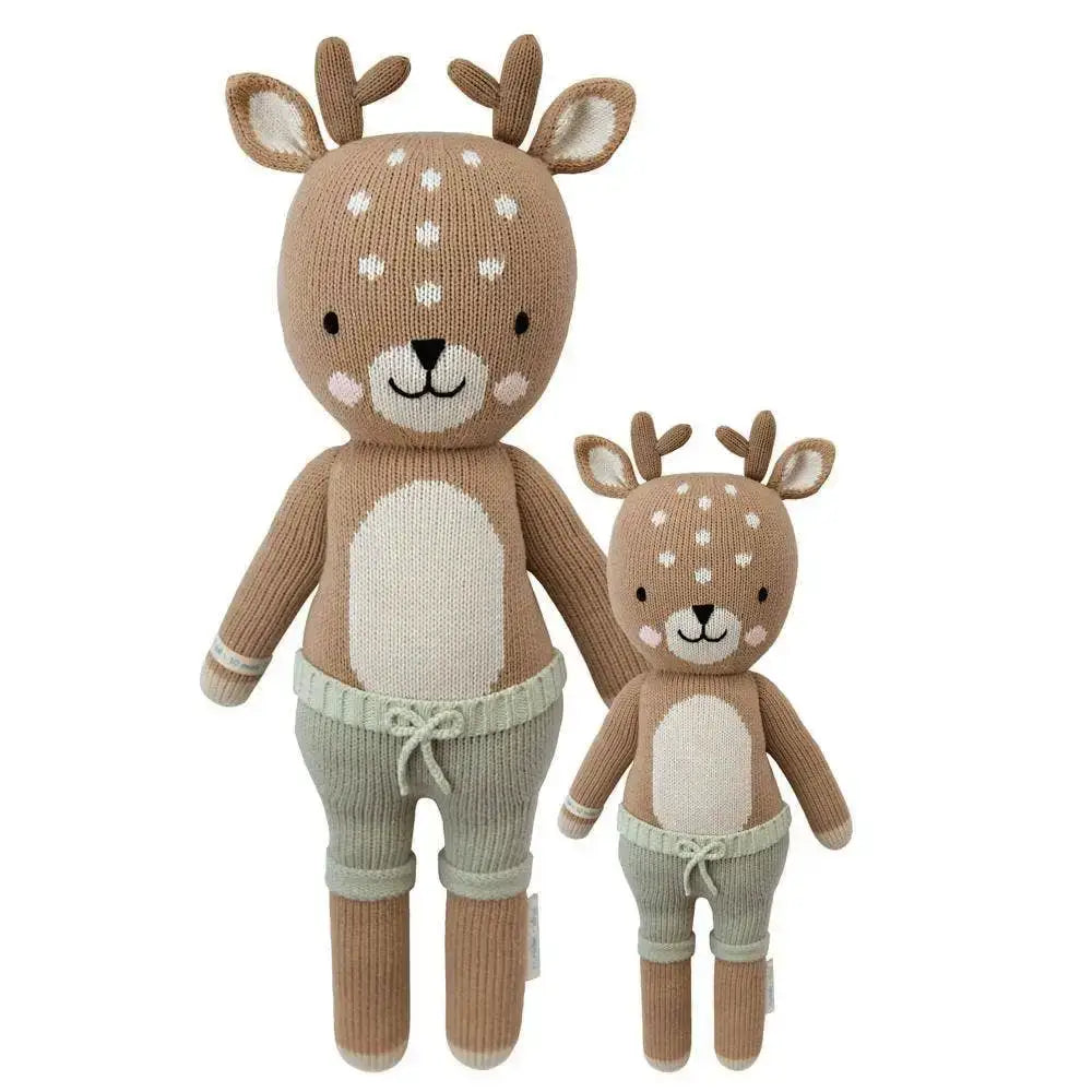 Cuddle + Kind Elliott The Fawn - Hand-Knit Organic Cotton Plush Stuffed Animal Toy for Babies & Kids | Perfect for Nursery Decor, Baby Shower Gifts, and Cuddling Comfort