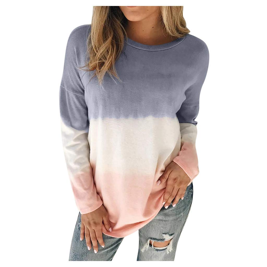 Women's Plus Size White Tie-Dye Printed Gradient Crop Top Sweatshirt - Long Sleeve Pullover for Casual Wear, Street Style & Layering