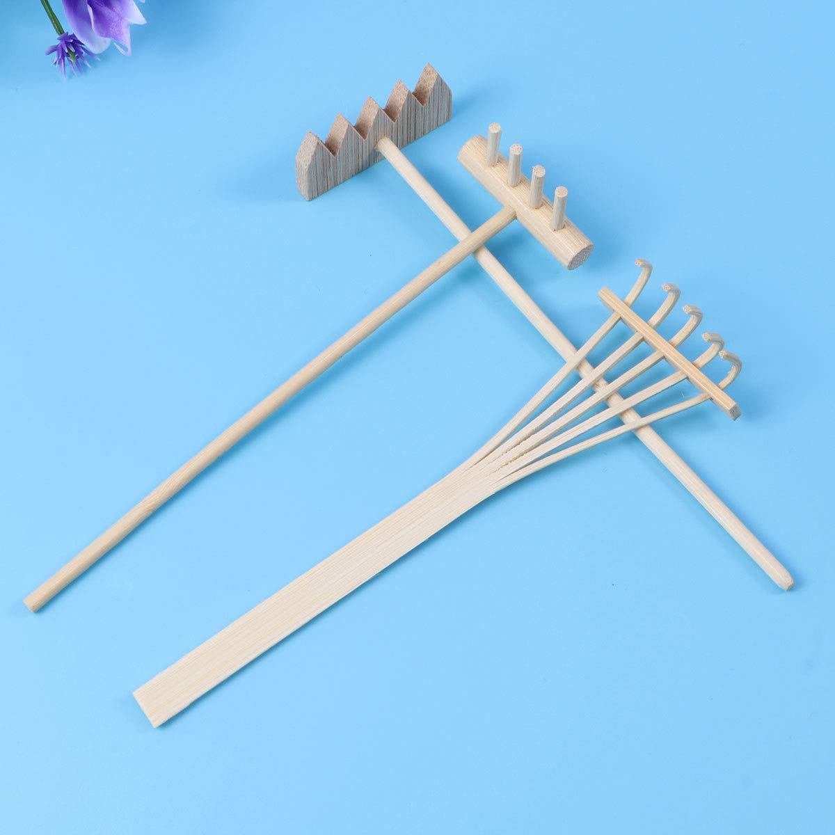 SUPVOX 3-Piece Mini Zen Sand Rake Set - Bamboo Sand Raking Tool for Zen Garden, Home Office Desk Decor & Feng Shui Accessories | Perfect for Meditation, Stress Relief & Desktop Decoration