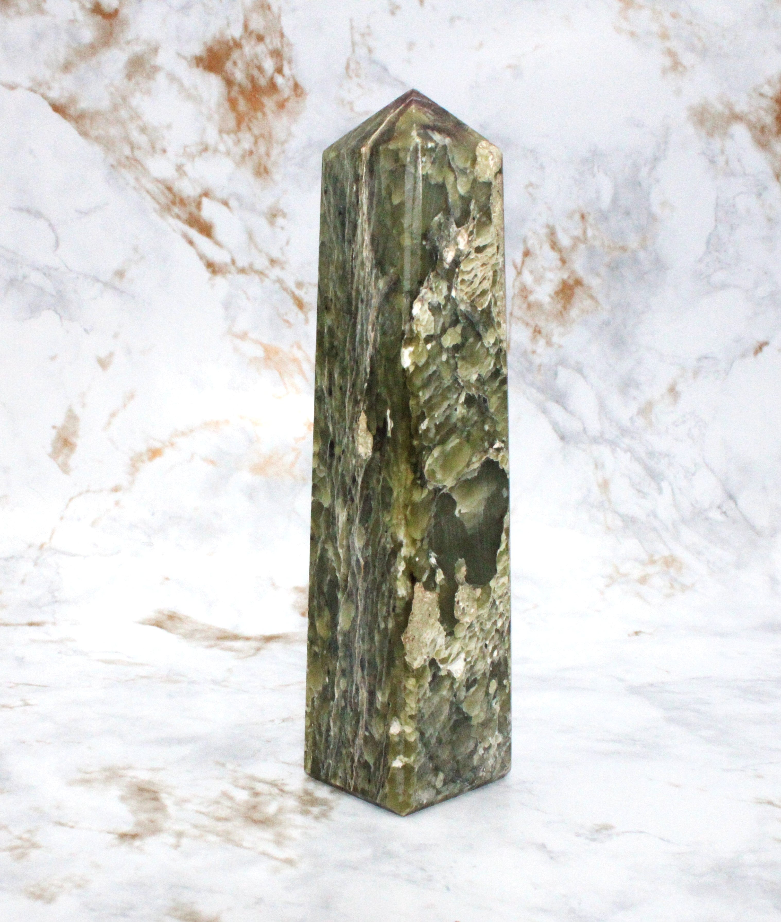 Premium Canadian Bubble Jade Tower - Natural Healing Crystal for Meditation, Feng Shui & Home Decor - Perfect for Stress Relief, Spiritual Growth & Positive Energy