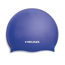 Blue Silicone Flat Swim Cap for Women & Men - Comfortable Waterproof Swimming Head Cover for Pool, Lap, and Competitive Swimming