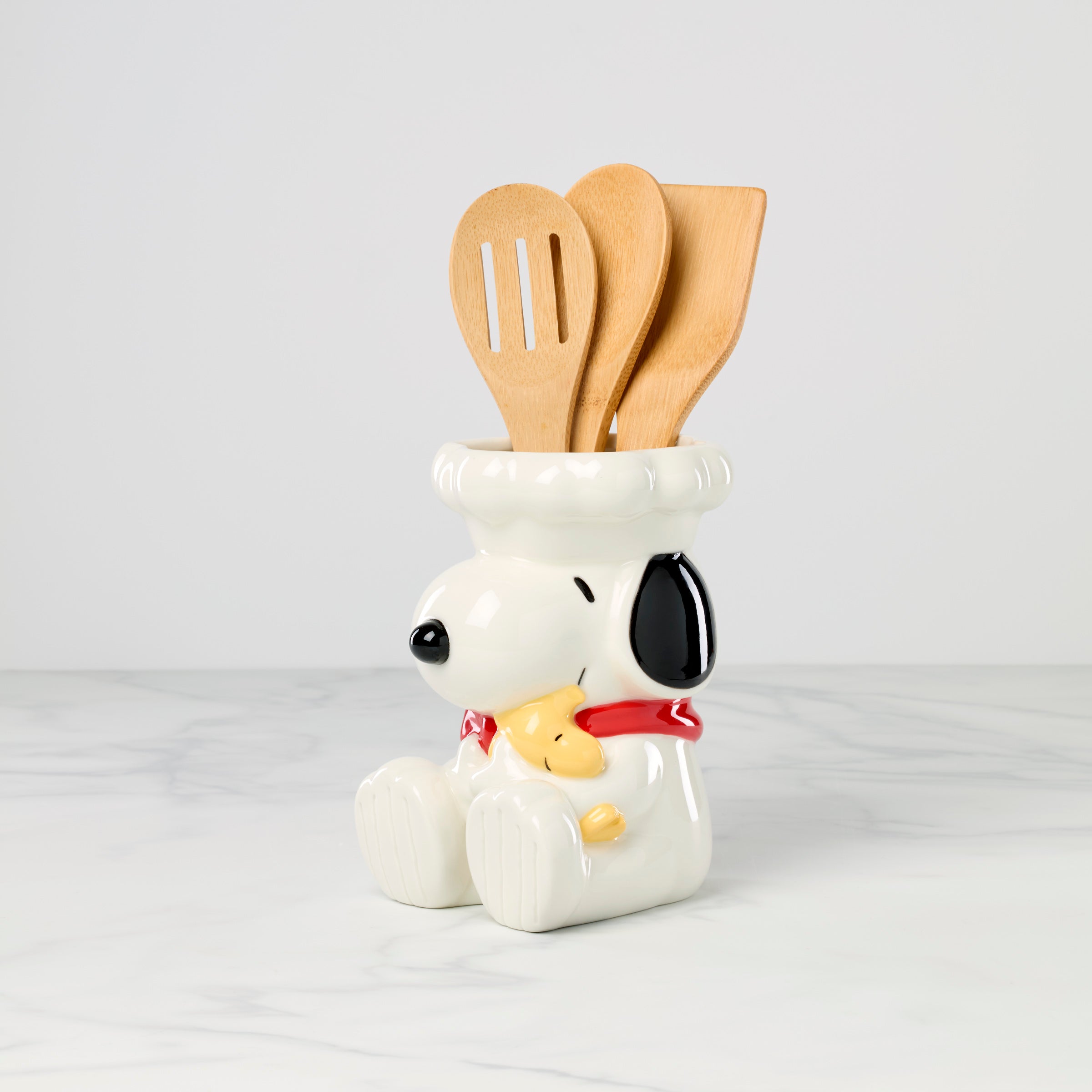 Chef Snoopy Ceramic Utensil Holder Set - 4 Piece Kitchen Organizer with Cute Dog Design | Perfect for Cooking, Baking & Kitchen Decor