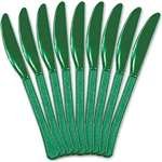Heavy Duty Plastic Knives - 48 Count, Festive Green Color - Perfect for Parties, Picnics, and Outdoor Events