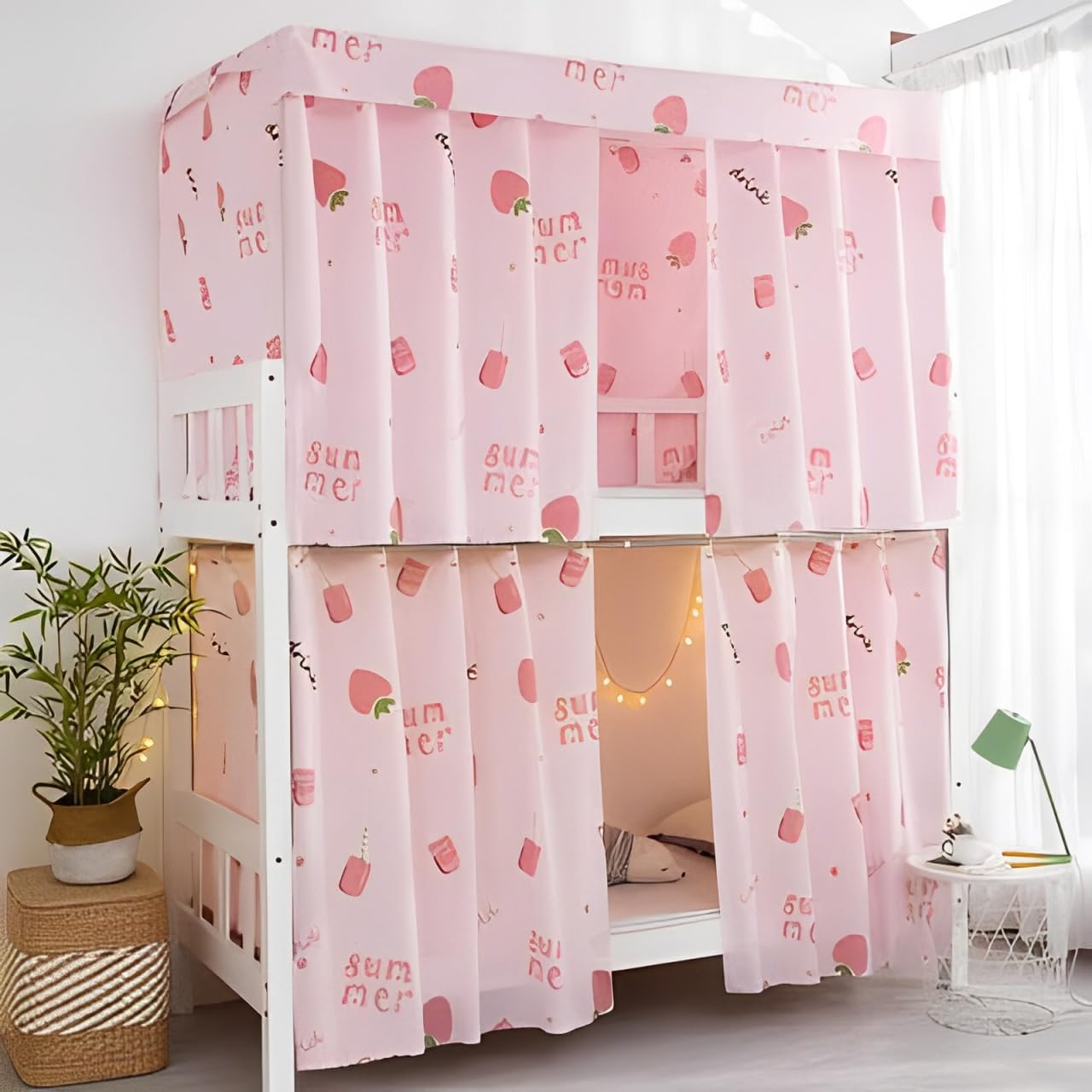 SIQITECHNO Blackout Bunk Bed Curtains - Privacy Dorm Room Curtain Set with Rope & Buckles, Breathable Dustproof Bed Canopy for Kids/Teens (Single/Twin/Loft Beds) - Perfect for College Dorms, Bedrooms & Sleepovers