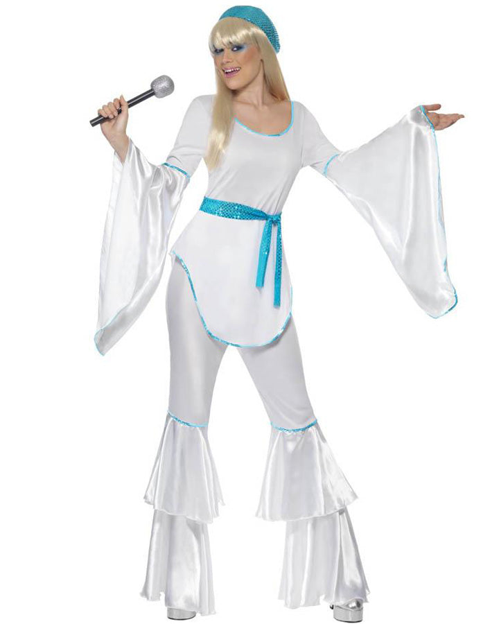 Vintage 70s Blue Super Trooper Costume for Women - Retro Halloween Party Outfit & Cosplay Costume for Themed Events