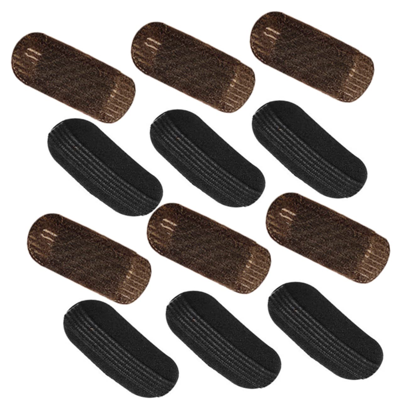 FOMIYES 12 Pack Black Fluffy Hair Clips - Snap Barrettes with Invisible Cushion for Ponytail & Updo Hairstyles | Hair Holder Base Sponge for Volume & Secure Hold | Perfect for Daily Use, Parties & Weddings