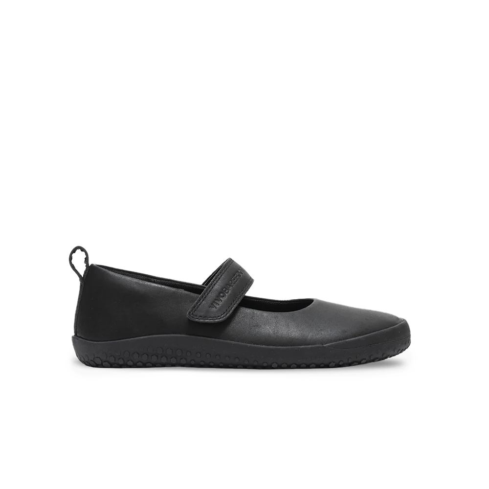 Vivobarefoot Wyn School Juniors Obsidian - Kids Barefoot Shoes for Natural Movement & Play - Perfect for School, Outdoor Adventures & Everyday Wear