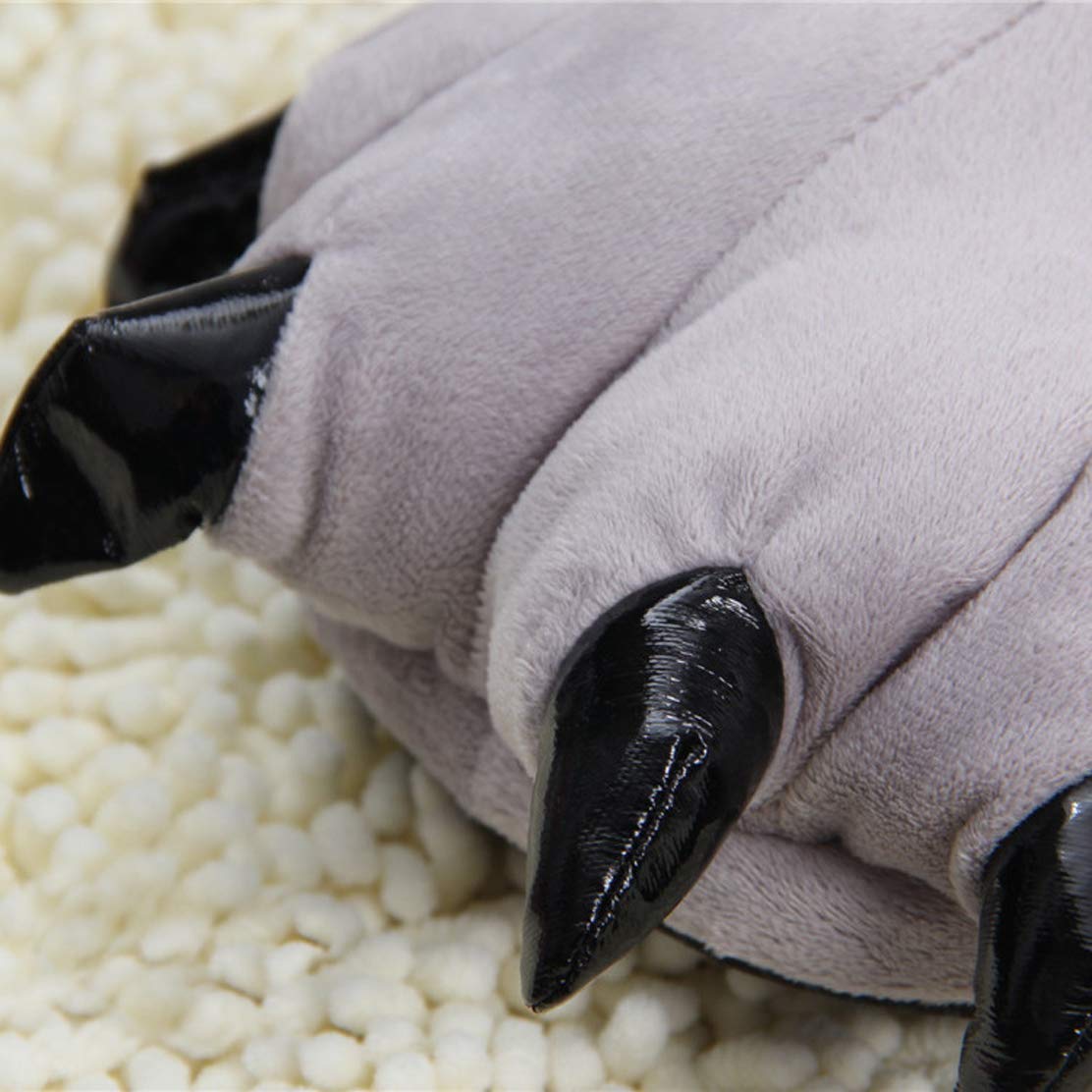 **Cozy Dinosaur Paw Slippers for Adults - Plush Animal Claw House Shoes for Warm Indoor Comfort - Perfect for Winter, Lounge & Cosplay**