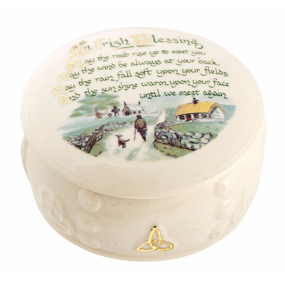 Belleek Classic Irish Blessing Gift Box - Handcrafted Porcelain Keepsake for Weddings, Anniversaries & Home Decor - Perfect Irish Gift for Special Occasions