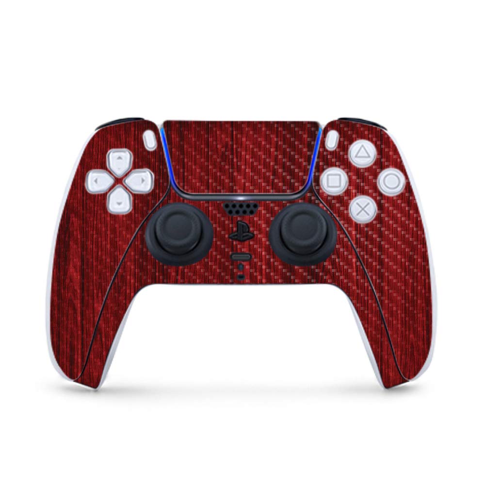 Premium Carbon Fiber Gaming Skin for PS5 Controller - Cherry Grain Finish | Durable Textured Protection | Easy to Apply & Remove | Made in USA | Perfect for Gaming Enthusiasts & Customization Lovers