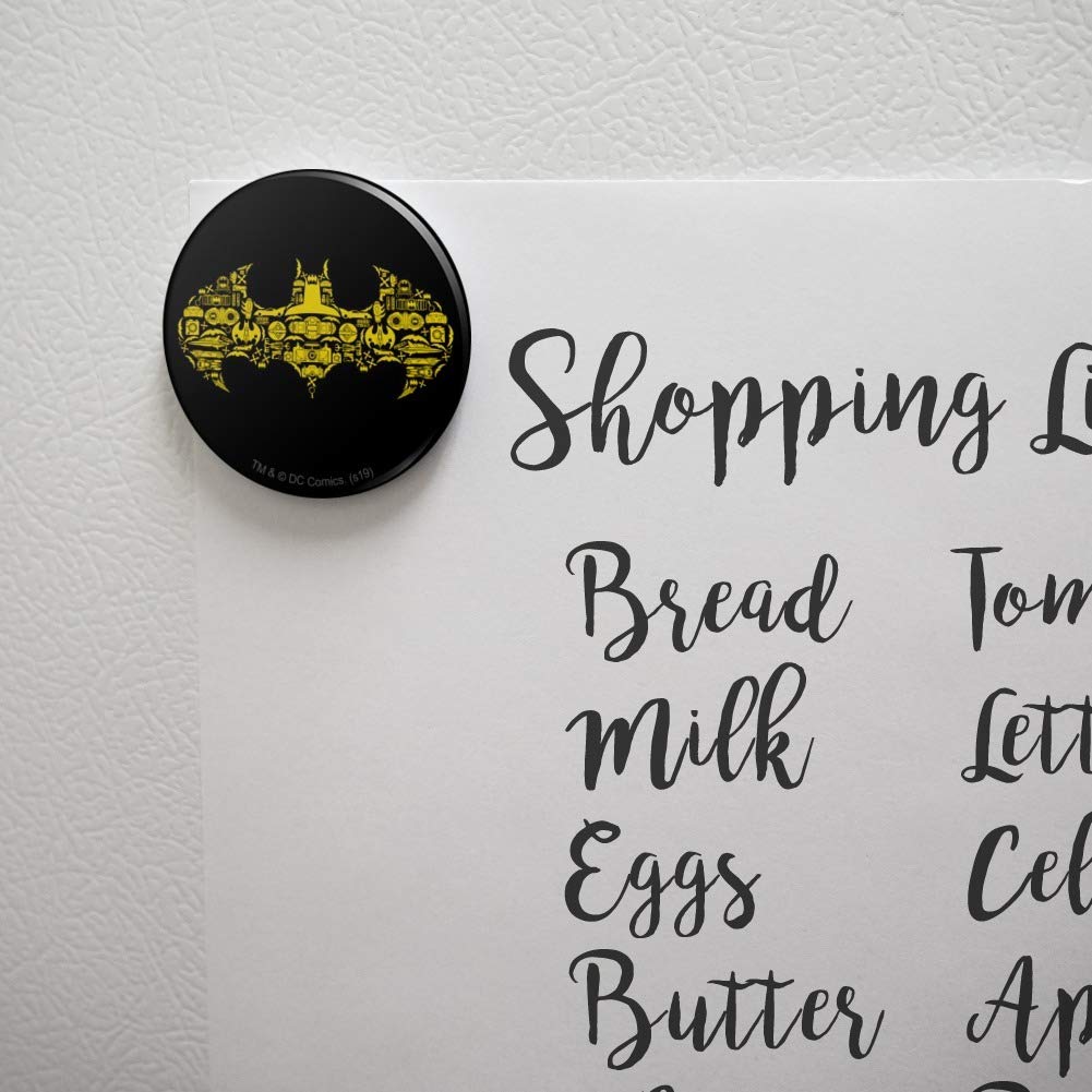 Batman Icons Logo Refrigerator Magnet - Strong Kitchen Fridge Locker Button Magnet for Home, Office, Dorm - Perfect for Decorating Fridge, Lockers, and Metal Surfaces