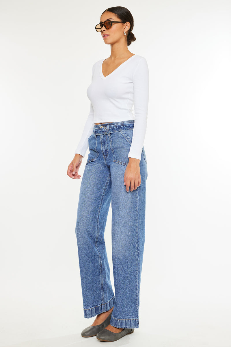 Finn Ultra High Rise Wide Leg Jeans for Women - Stretchy Comfort Fit, Plus Size & Petite Options - Perfect for Casual Wear, Office & Date Nights
