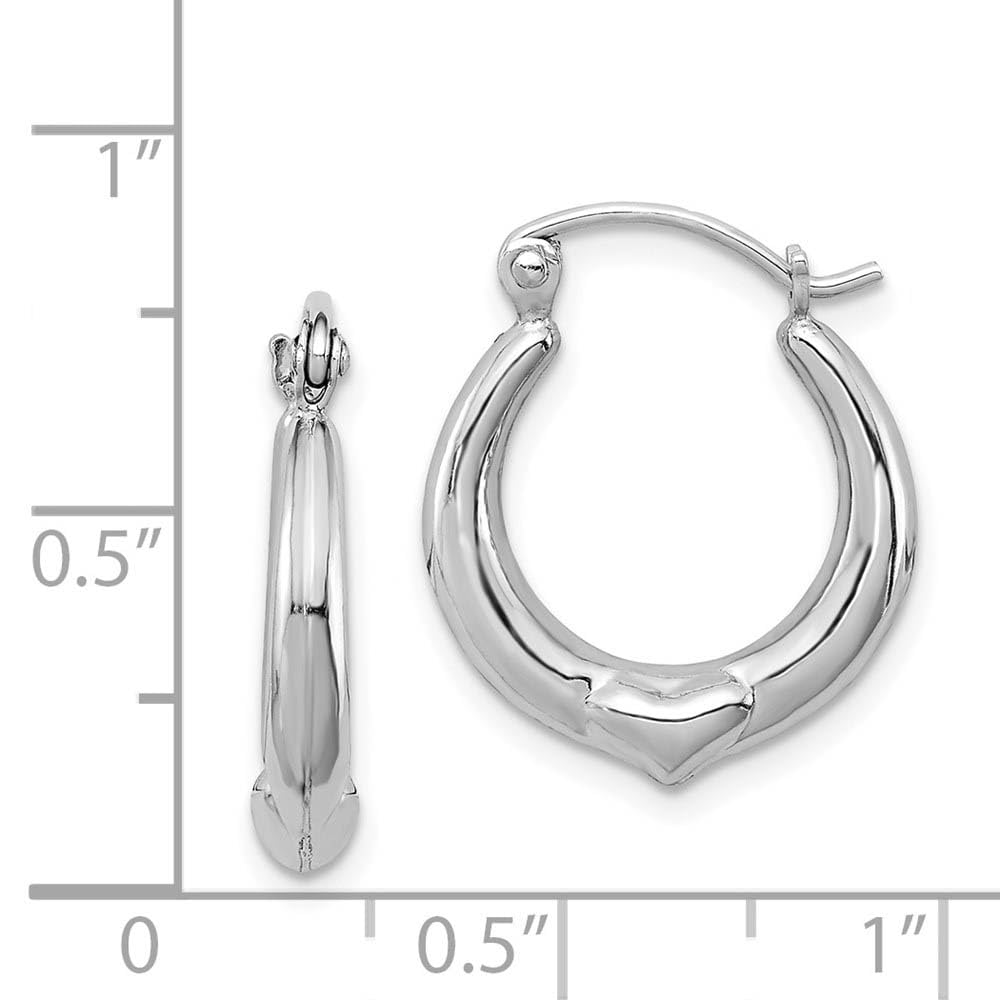 Black Sterling Silver Puffed Heart Hoop Earrings - Elegant Dangle Drop Ear Jewelry for Women, Perfect for Valentine's Day Gifts, Date Nights & Special Occasions