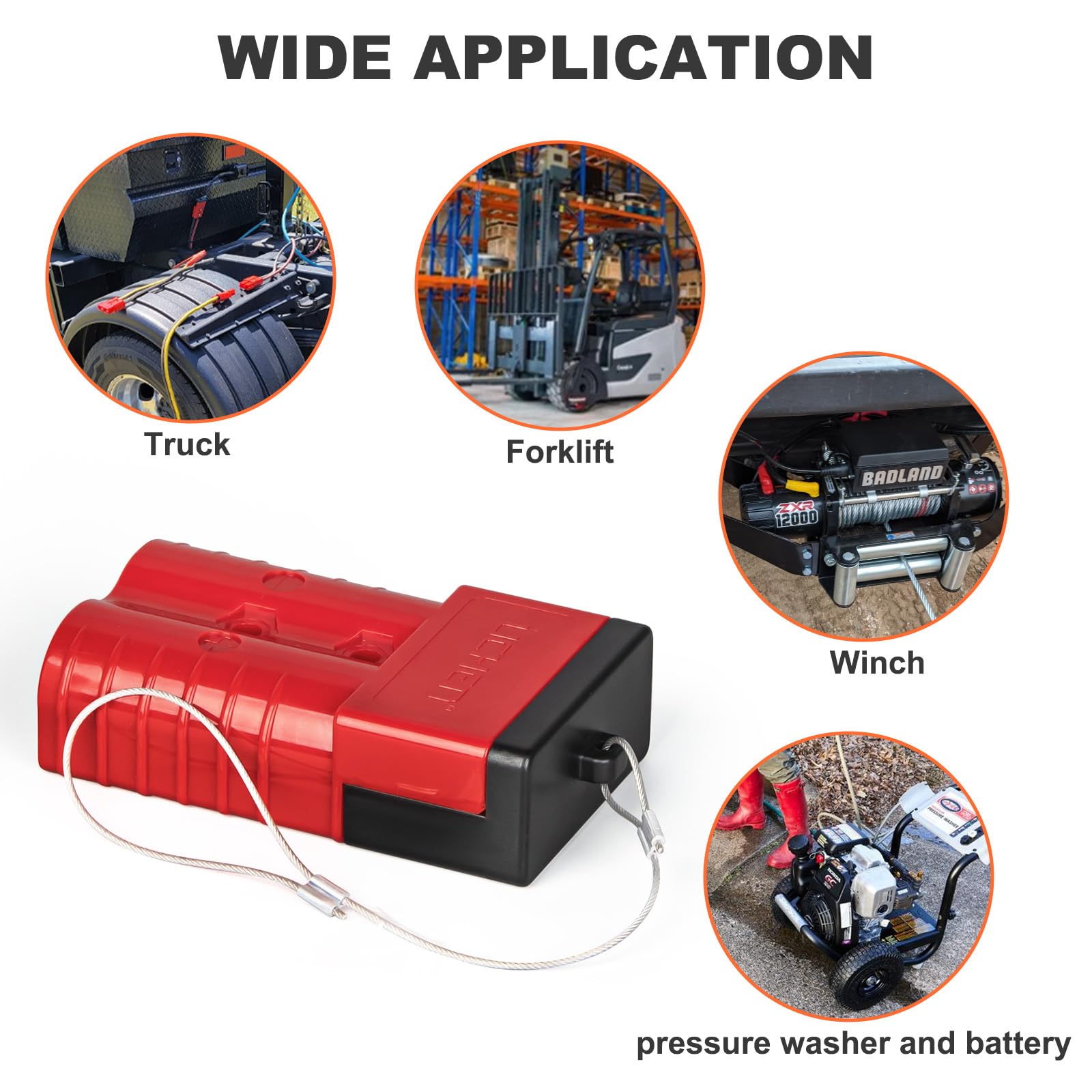 2/0-1/0 Gauge 350A Battery Quick Connect Disconnect Terminals - 12V-36V Powerpole Connectors for Car, Bike, ATV, Winches, Lifts & Motors (Red, 2-Pack) - Ideal for Off-Road Vehicles, Marine Applications & Power Equipment