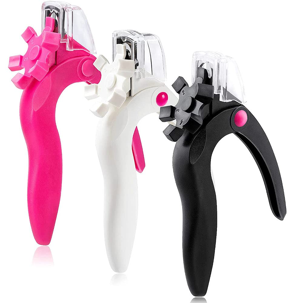 3PCS Stainless Steel Nail Clipper Set - Acrylic & Gel False Nail Trimmer with Adjustable Cutter for Manicure & Nail Art (White, Black, Red) - Perfect for Salon, Home Use & DIY Nail Care