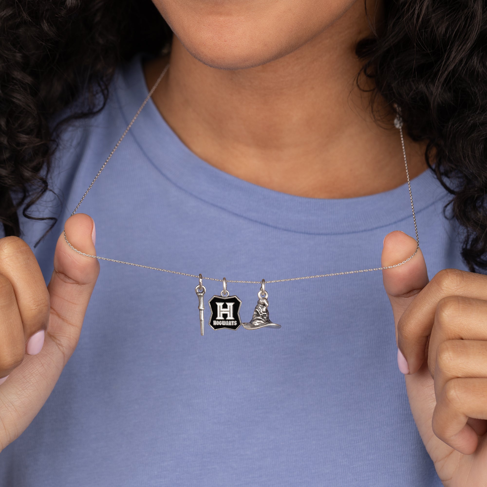 Harry Potter Hogwarts Trio Charm Necklace - Hermione Ron Harry Pendant for Fans - Perfect Gift for Birthday, Christmas & Cosplay
