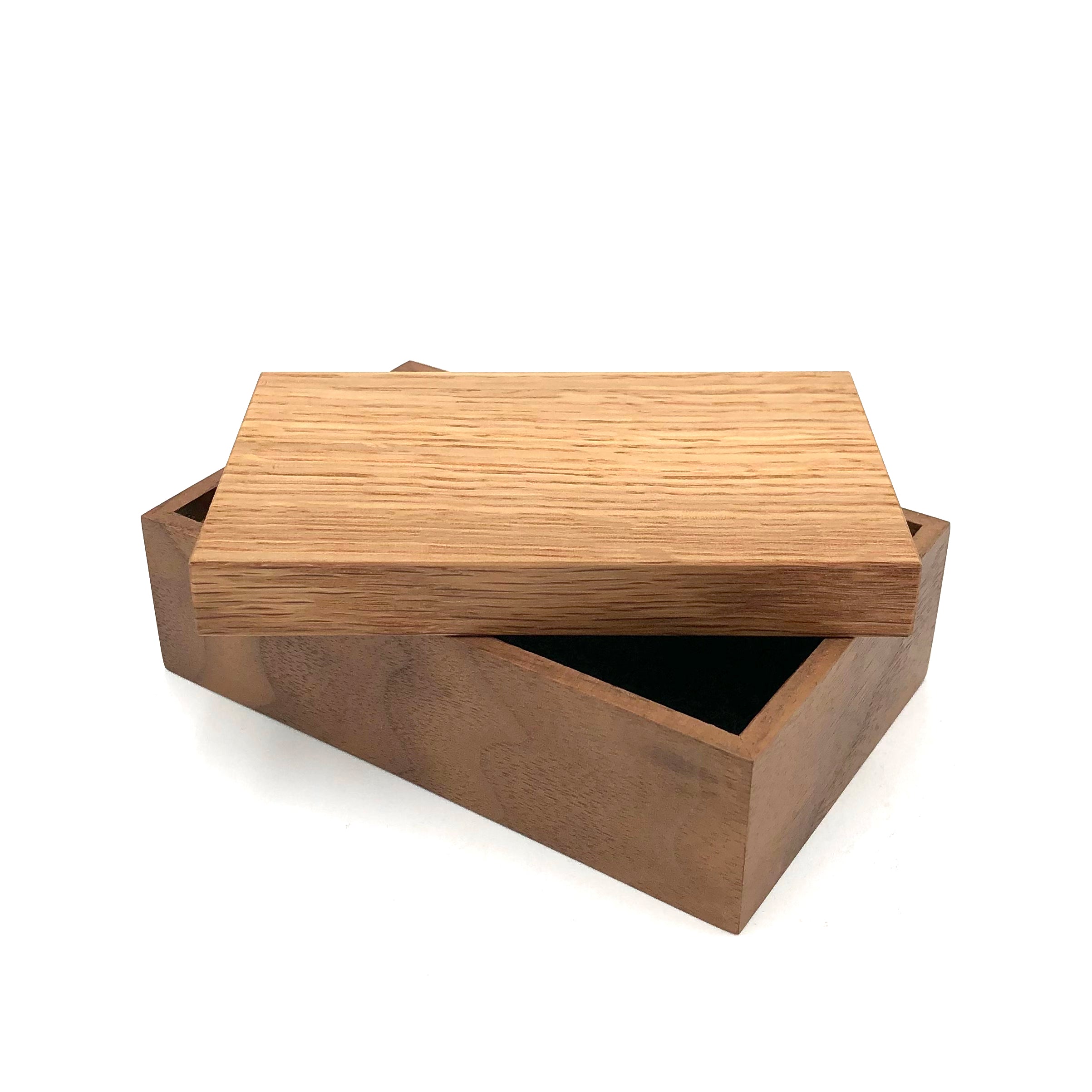 Young Fine Woodcraft Handmade Shellacked Wood Jewelry Box - Small Size for Rings & Earrings (Walnut, Oak) #JB02 - Perfect Gift for Women, Birthday & Anniversary Present